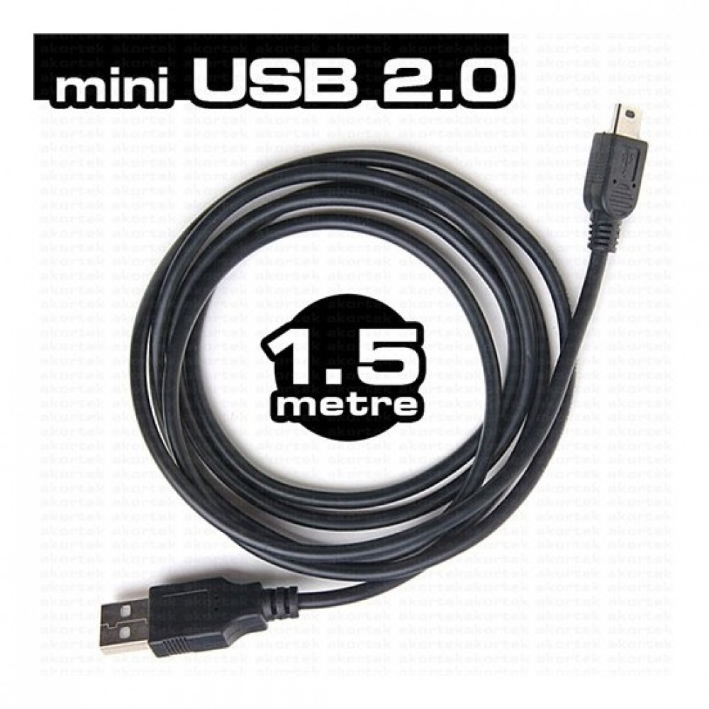 Dark  DK-CB-USB2MINIL150Mini USB 2.0 1.5m Şarj ve Data Kablosu