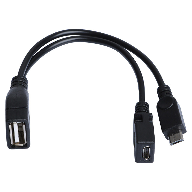 Dark Micro USB Erkek - USB 2.0 Dişi, Micro USB Dişi OTG Y Kablo