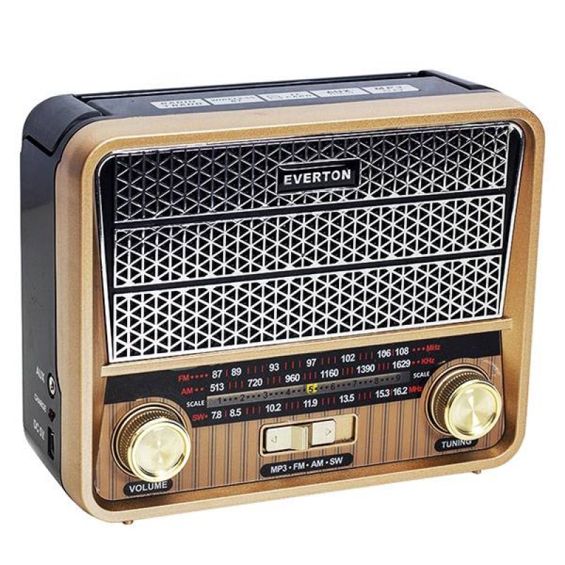 Everton Rt-314  Bluetooth Fm-Usb-Tf-Aux Şarjlı Nostaljik Radyo
