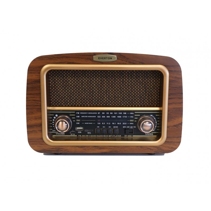 Everton Rt-888 Bluetooth Fm-Usb-Tf-Aux Şarjlı Nostaljik Radyo