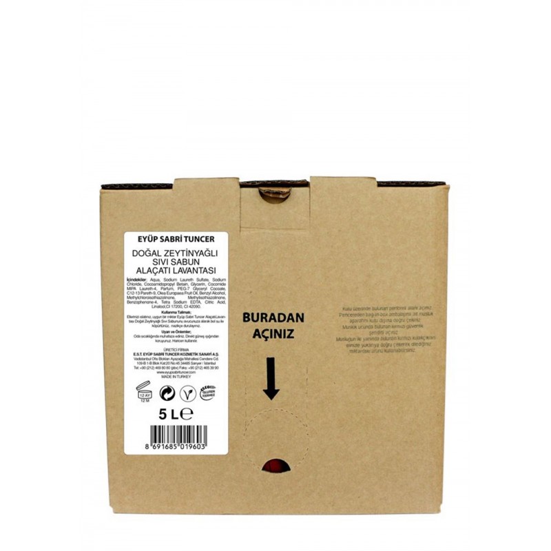 Eyüp Sabri Tuncer Zeytinyağlı Sıvı Sabun 5lt Bag In Box Endüstriyel