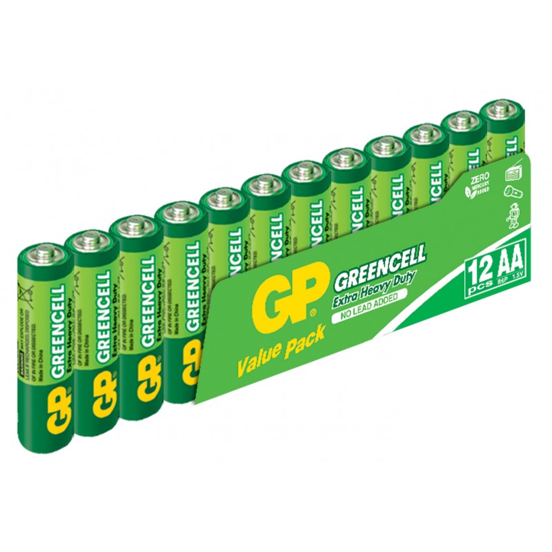 GP Greencel R6 AA Boy Çinko Kalem Pil 12'li Paket GP15G-VS12