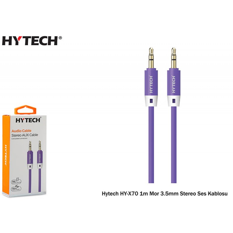 Hytech HY-X70 1m Mor 3.5mm Stereo Ses Kablosu