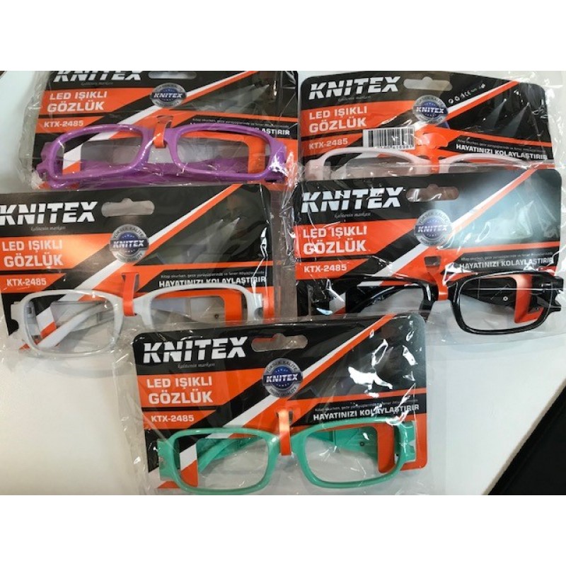 Knitex KTX-2485 Led Lambalı Kitap Okuma Gözlüğü (Sağ-Sol Açma Kapama Tuşu)Renk Çeşitleri