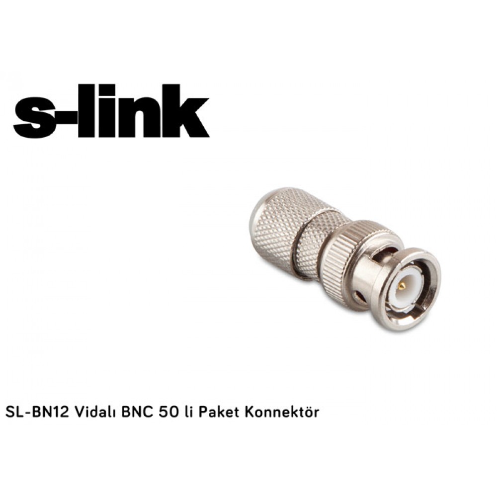 S-link SL-BN12 Vidalı BNC 50 li Paket Konnektör