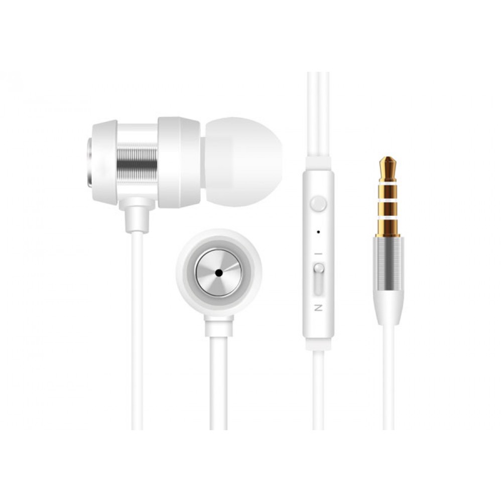 Snopy SN-J01 Beyaz gümüş Kulak İçi Tek Jaklı Mikrofonlu Kulaklık