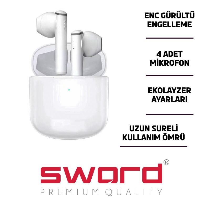 Sword Ninve SW-2110 Bluetooth Kulaklık Beyaz
